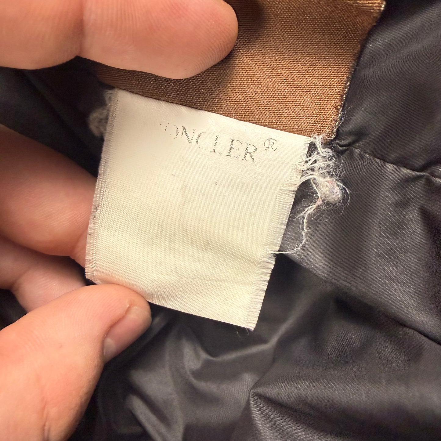 Moncler Vintage Brown Down Puffer Jacket With Sleeve Pocket