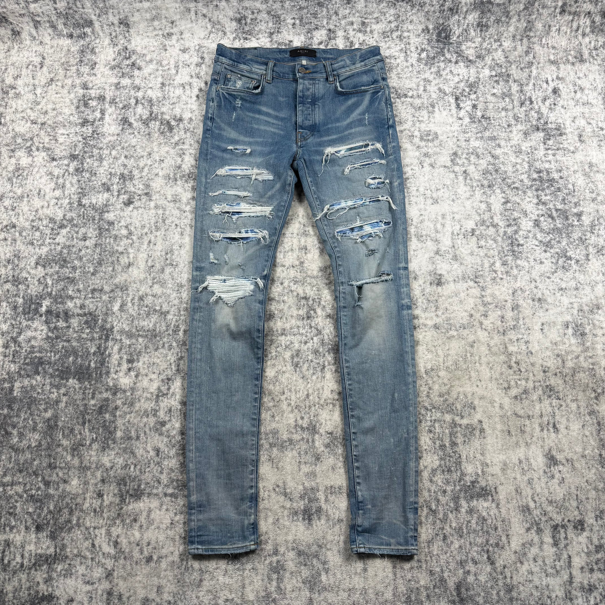 AMIRI Blue Bandana Thrasher Jeans