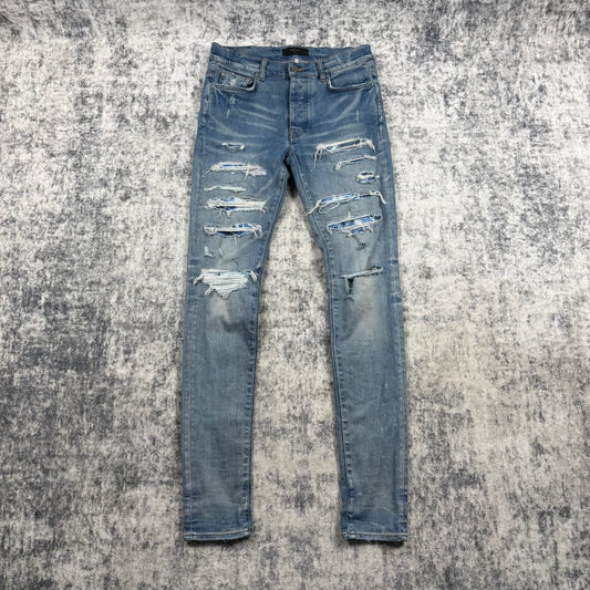 AMIRI Blue Bandana Thrasher Jeans