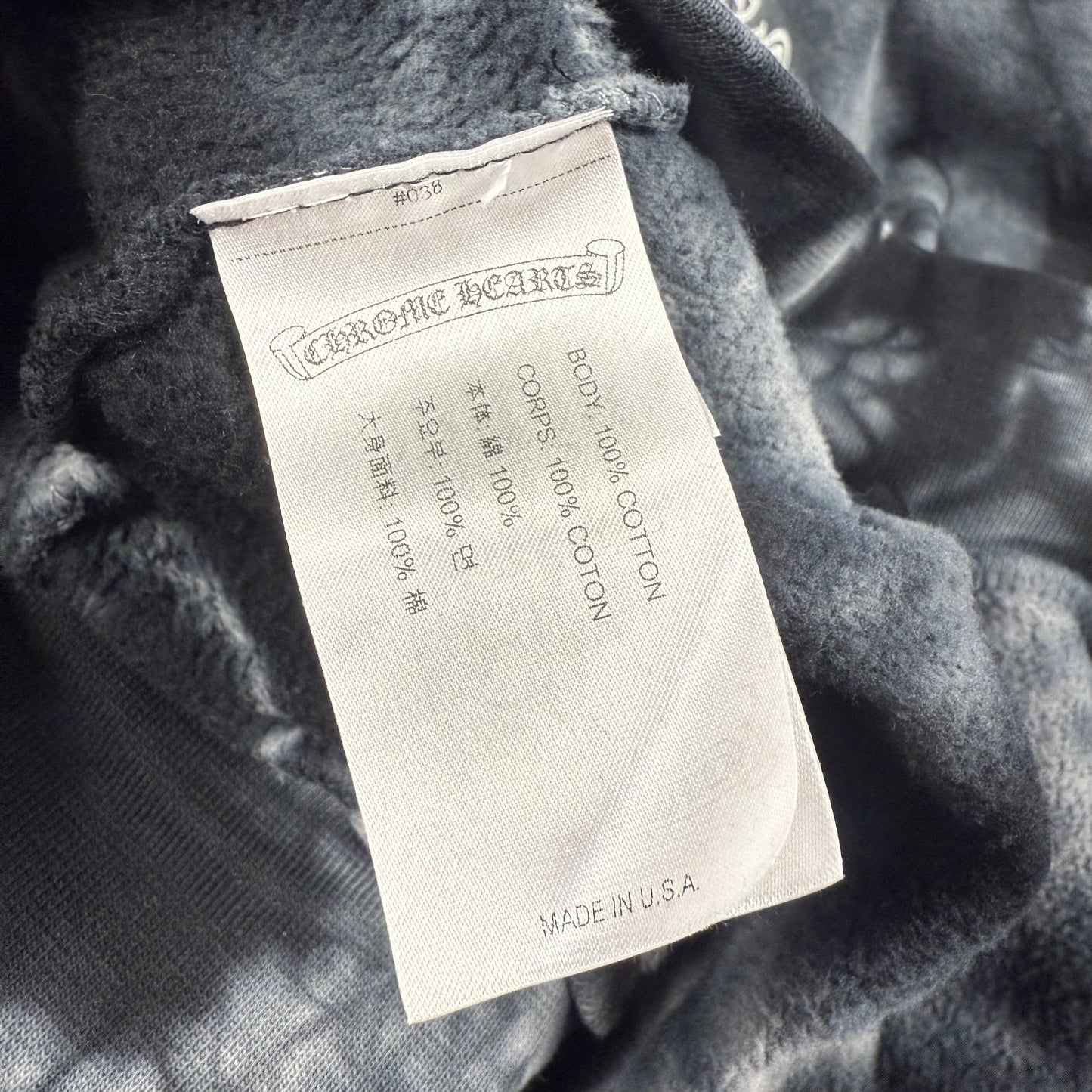 Chrome Hearts Tie-Dye ‘Black&White’ Horseshoe Hoodie