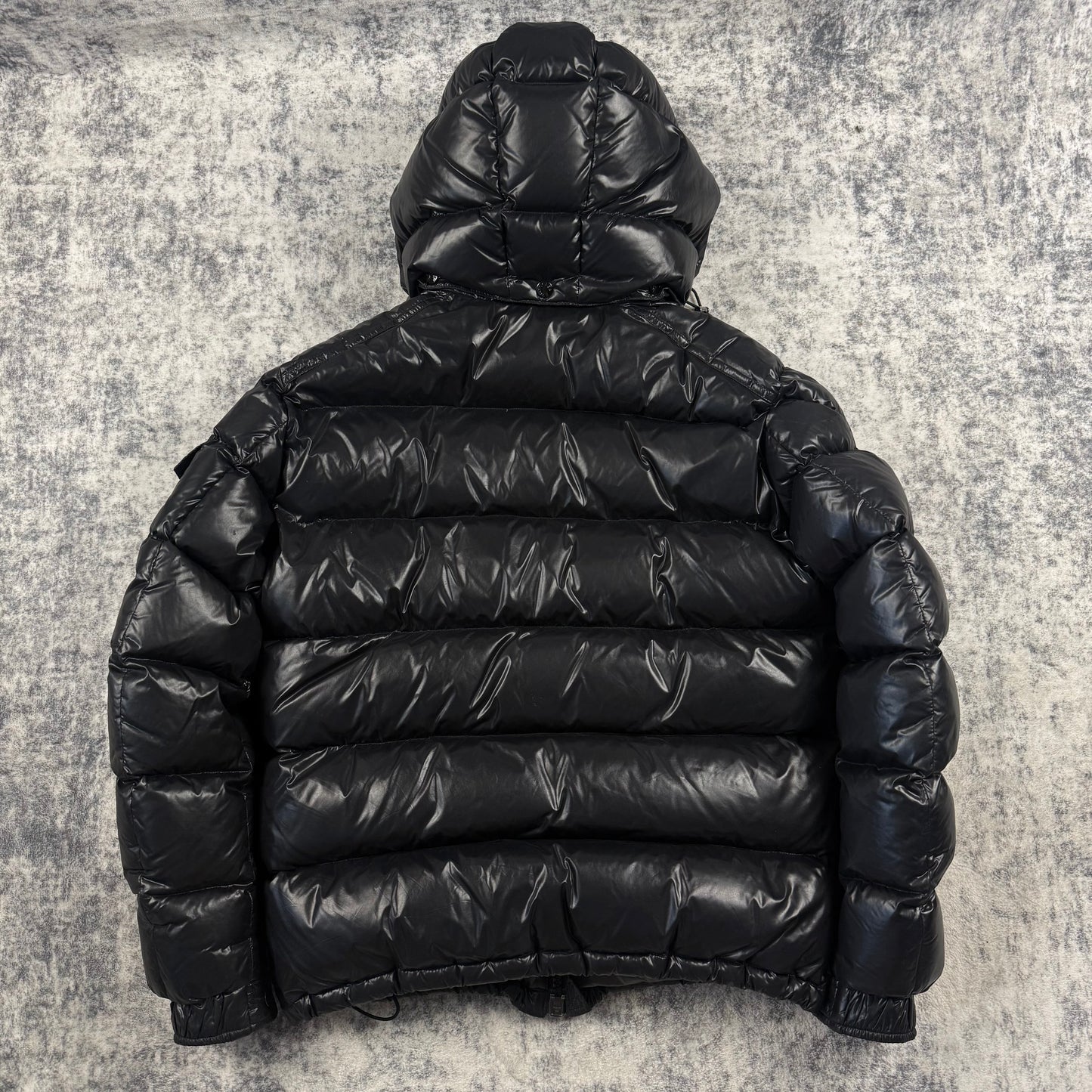 Moncler Maya Giubbotto Black Lacquer Nylon Down Puffer Jacket