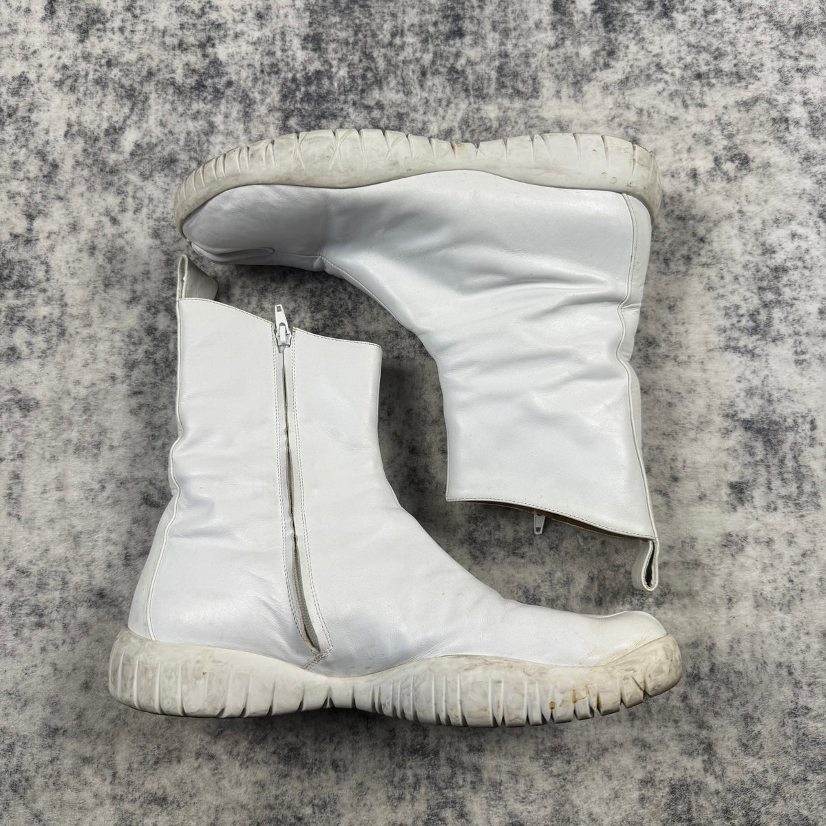 Maison Margiela SS17 White Leather Tabi High-Top Boots