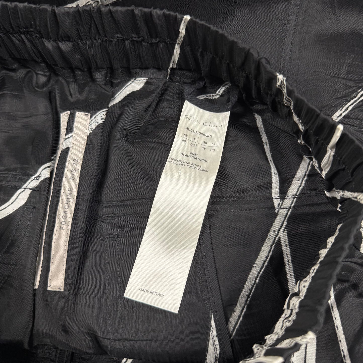 Rick Owens SS22 FOGACHINE Drawcord All-Over Print Shorts