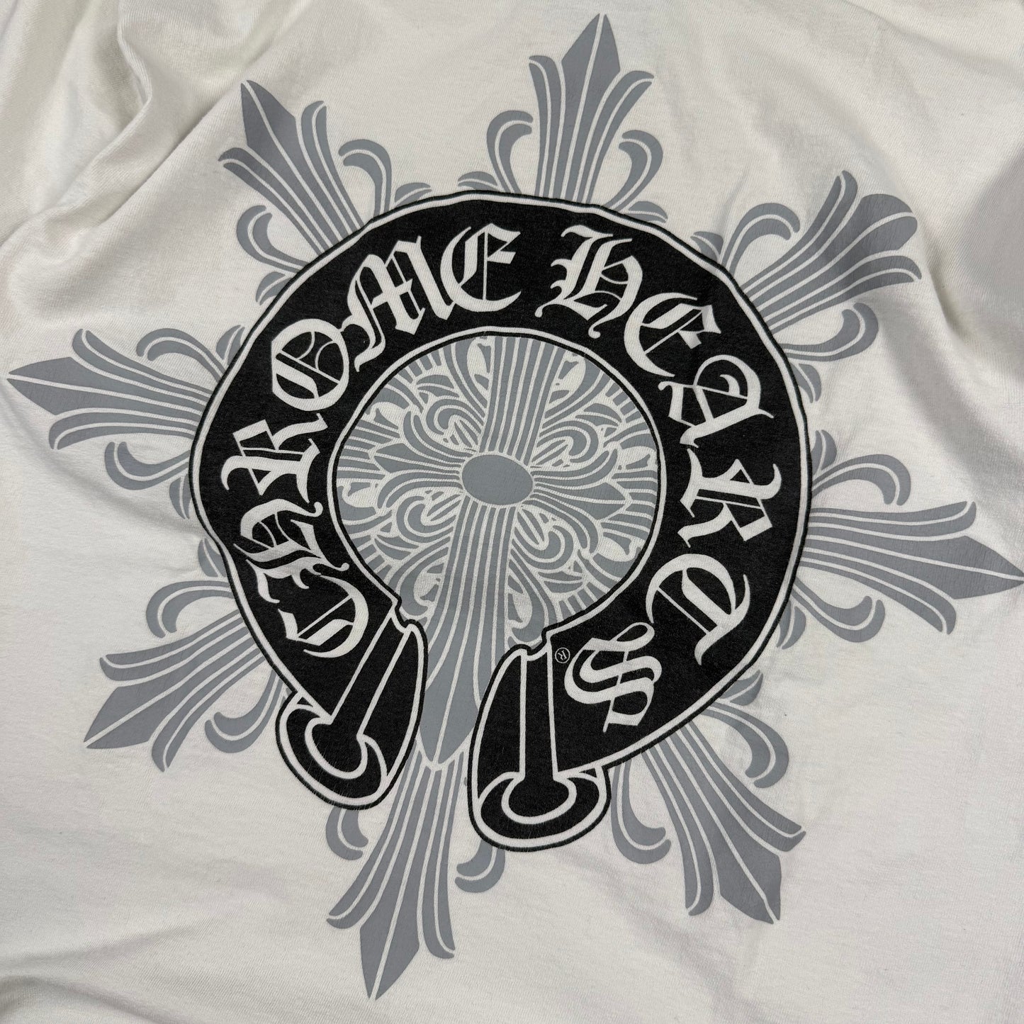 Chrome Hearts Vintage Floral Horseshoe Pocket ‘White’ T-Shirt