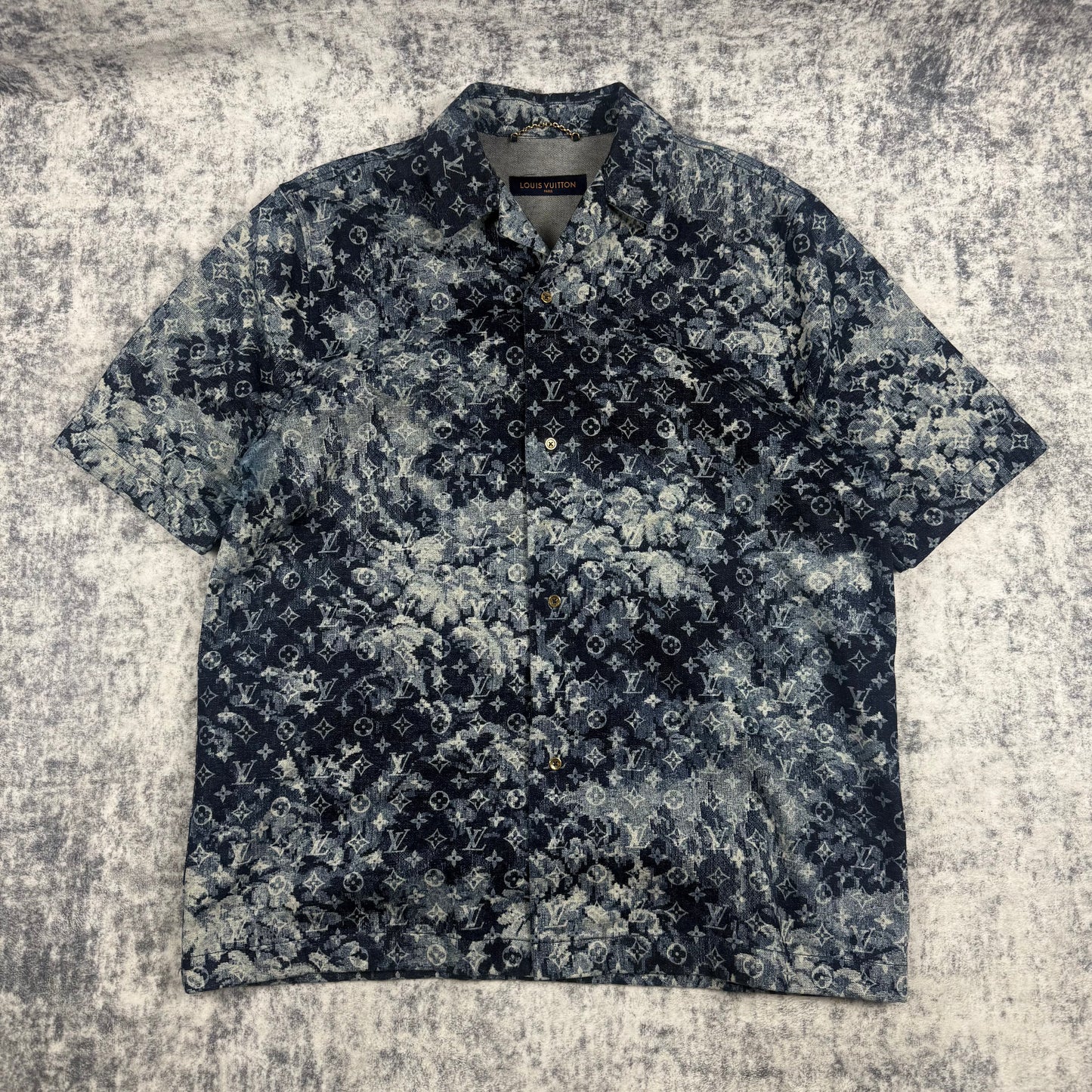 Louis Vuitton 2021 Tapestry Denim Monogram ‘Blue’ Button Up Shirt