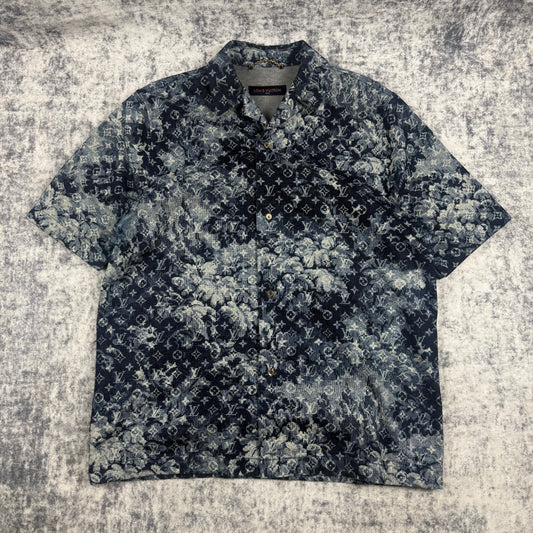 Louis Vuitton 2021 Tapestry Denim Monogram ‘Blue’ Button Up Shirt