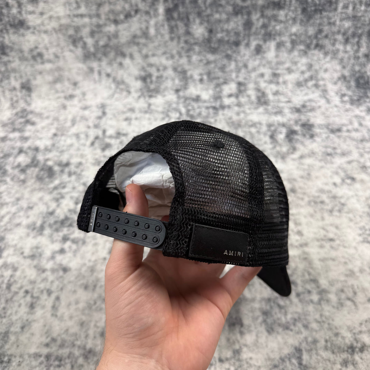 Amiri M.A. Logo Black Trucker Hat