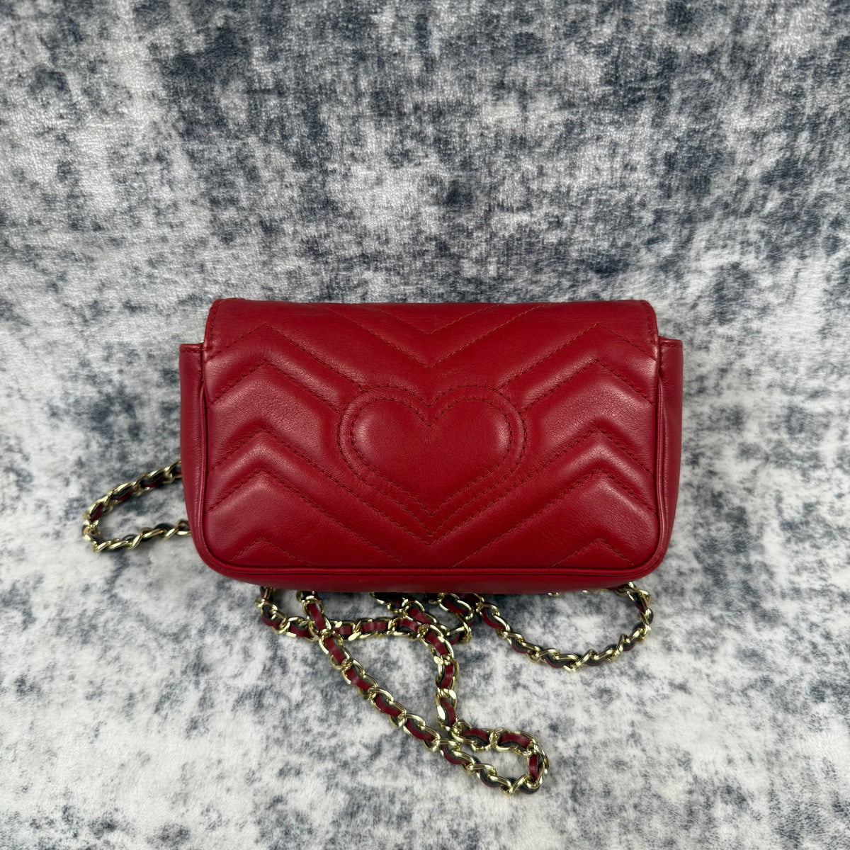 Gucci GG Marmont Red Matelassé Super Mini Bag