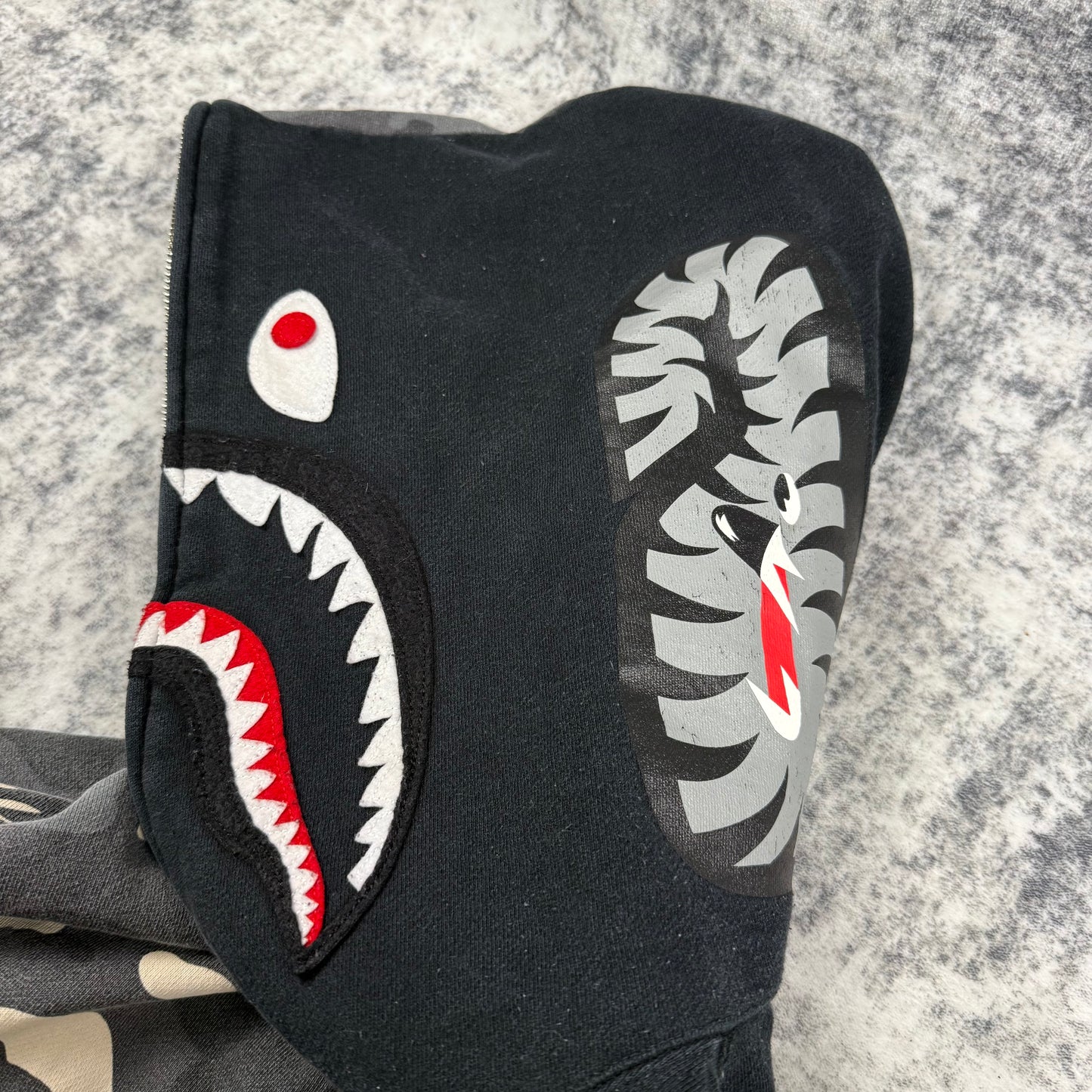 BAPE Shark Full Zip Hoodie ‘Glow in the Dark Camo Split Black’
