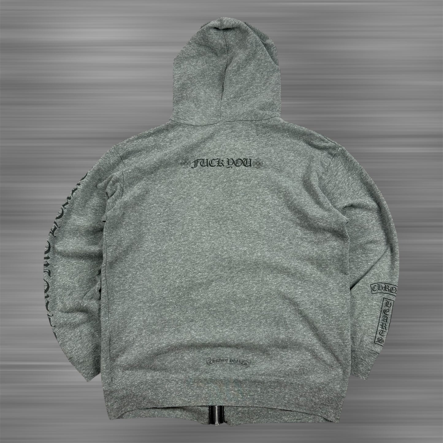 Chrome Hearts T-Bar F*** You Zip-Up Hoodie Heather Grey