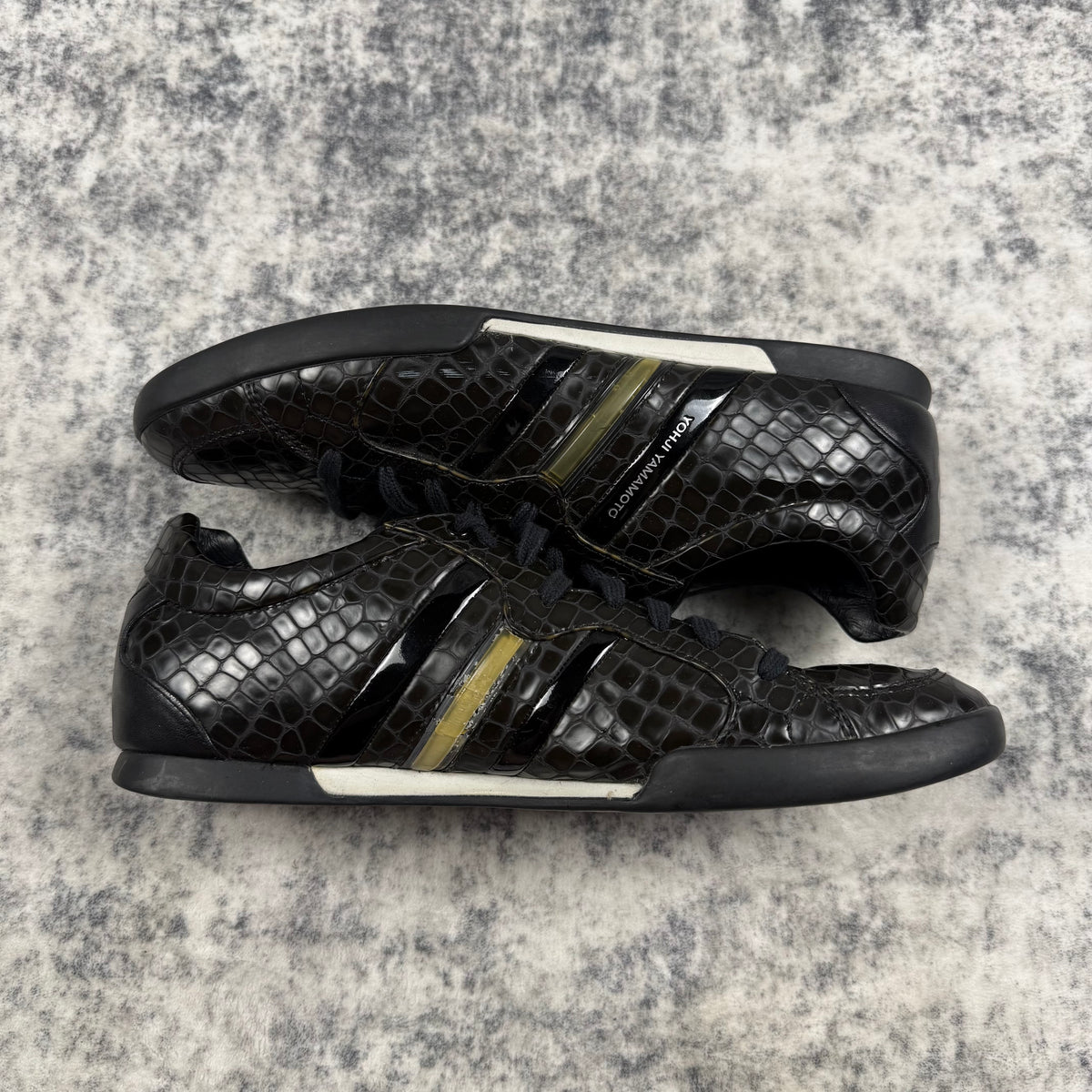 Y-3 x Adidas Croc Embossed Sala Low-Top ‘Black’ Shoes