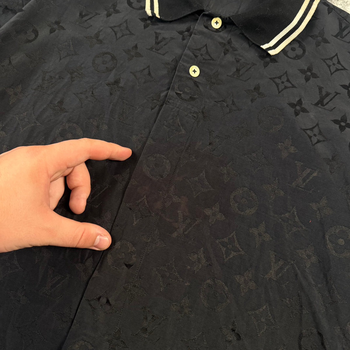 Louis Vuitton Monogram Moire Jacquard Short-Sleeved Silk Shirt