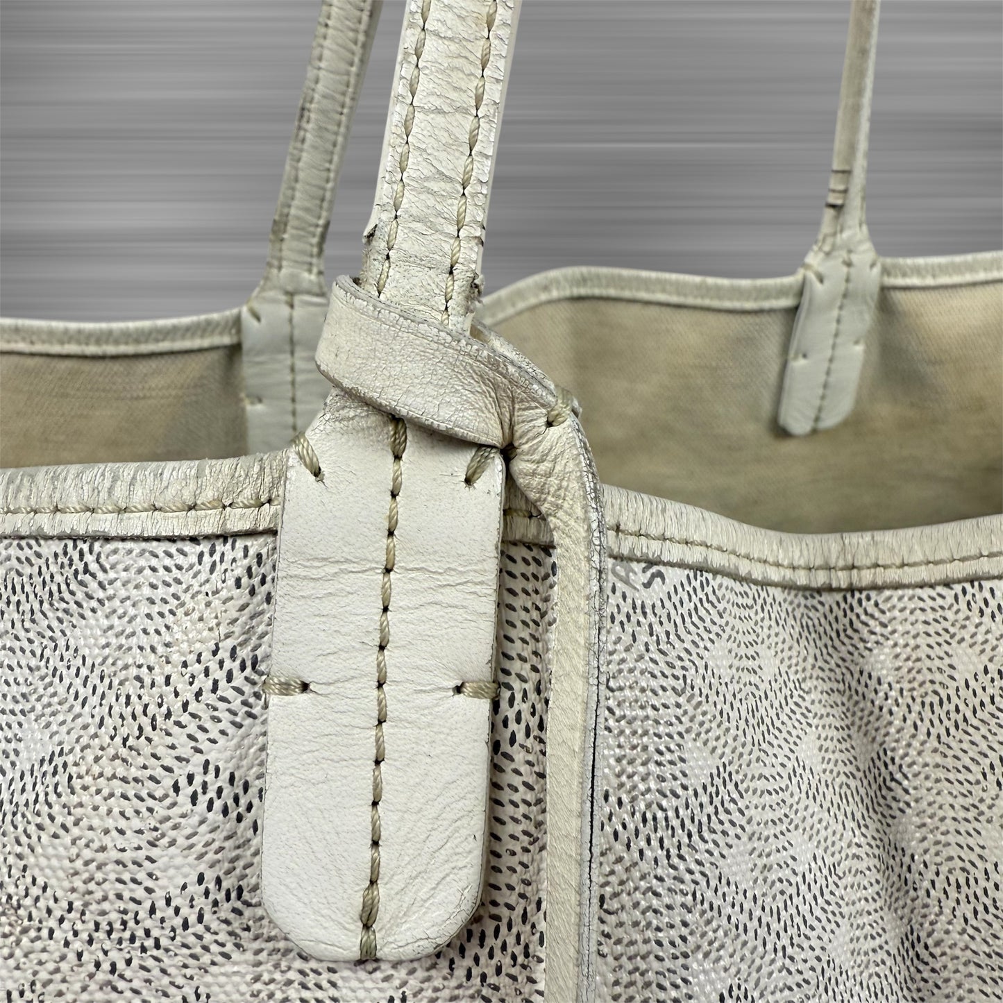 Goyard St. Louis PM Tote Bag Coated Canvas Leather White