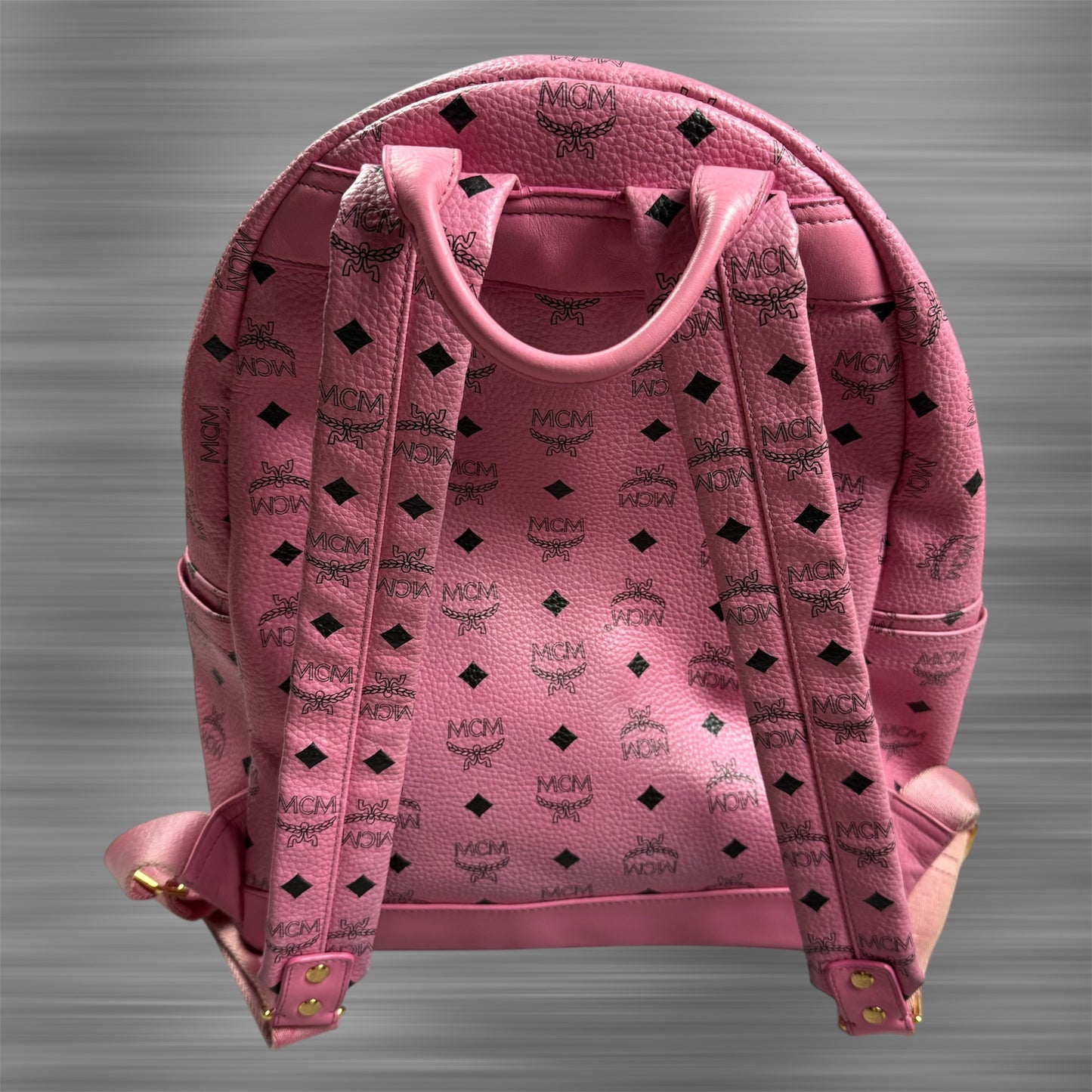 MCM Visetos ‘Pink’ Studs Backpack