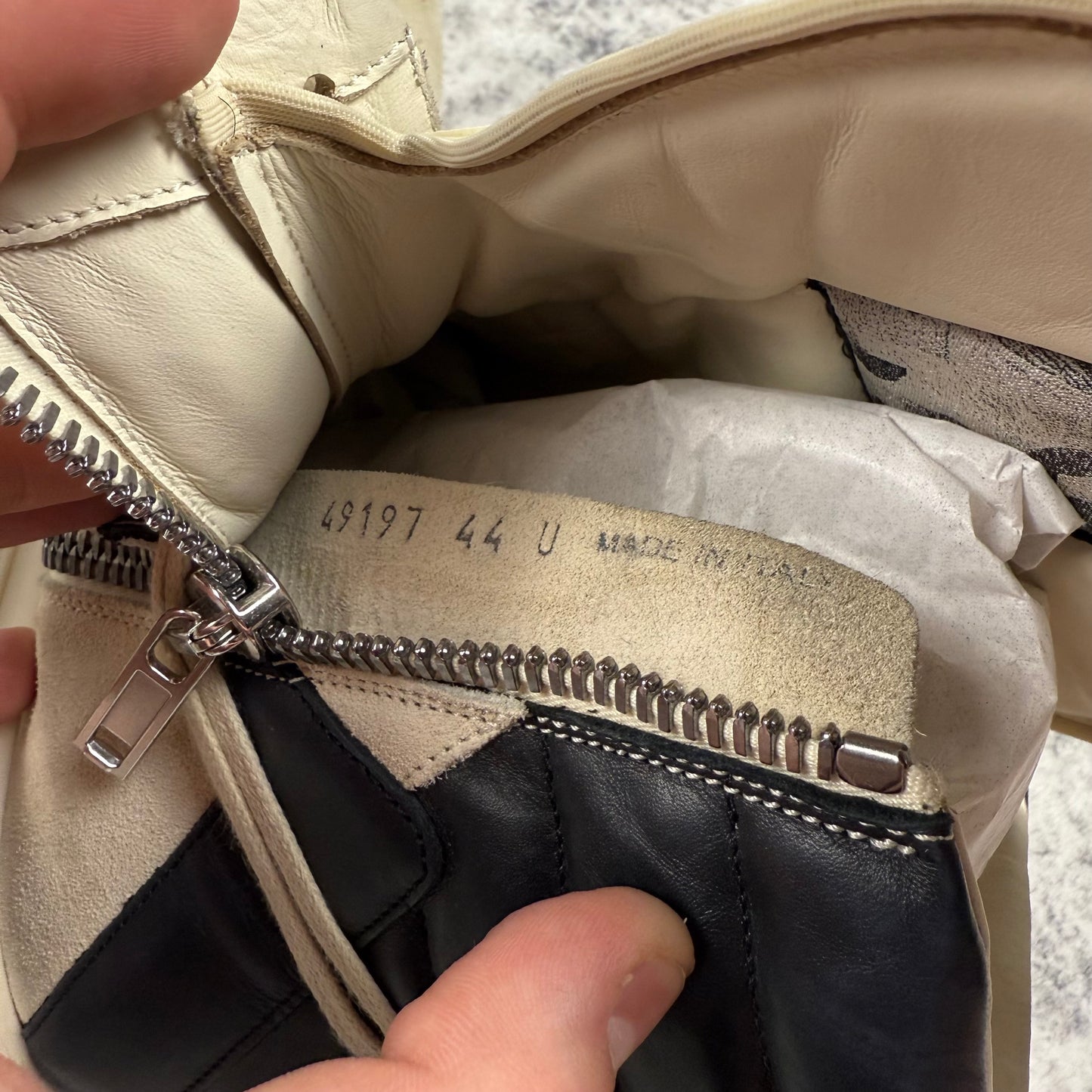 Rick Owens ‘Black/Milk’ Suede Geobaskets