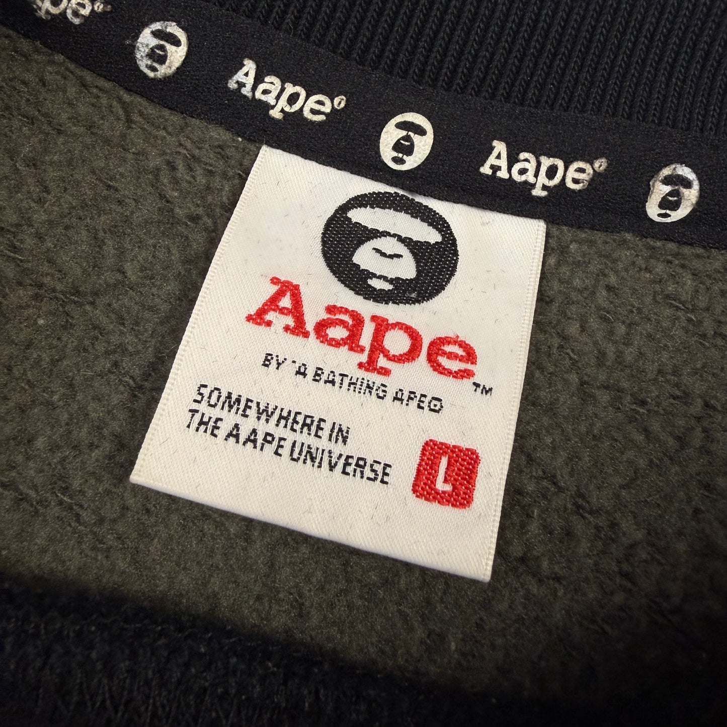 AAPE by A Bathing Ape Rhinestone Moon Face ʼBlack’ Crewneck