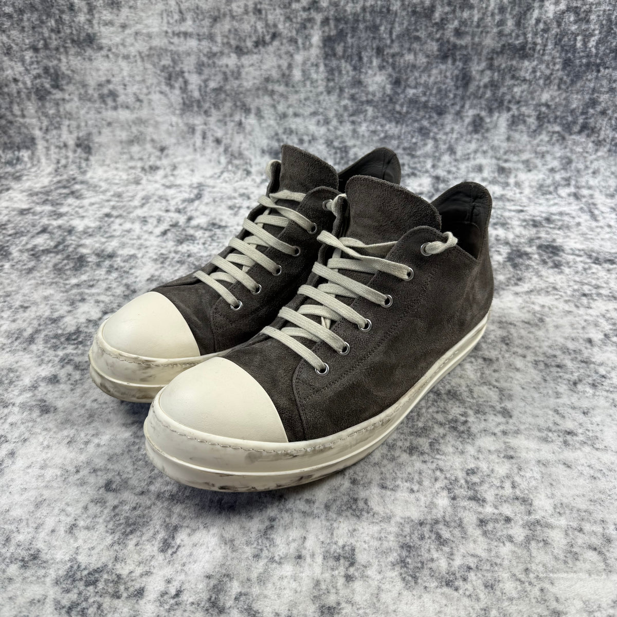 Rick Owens Suede Low Top Ramones Shoes