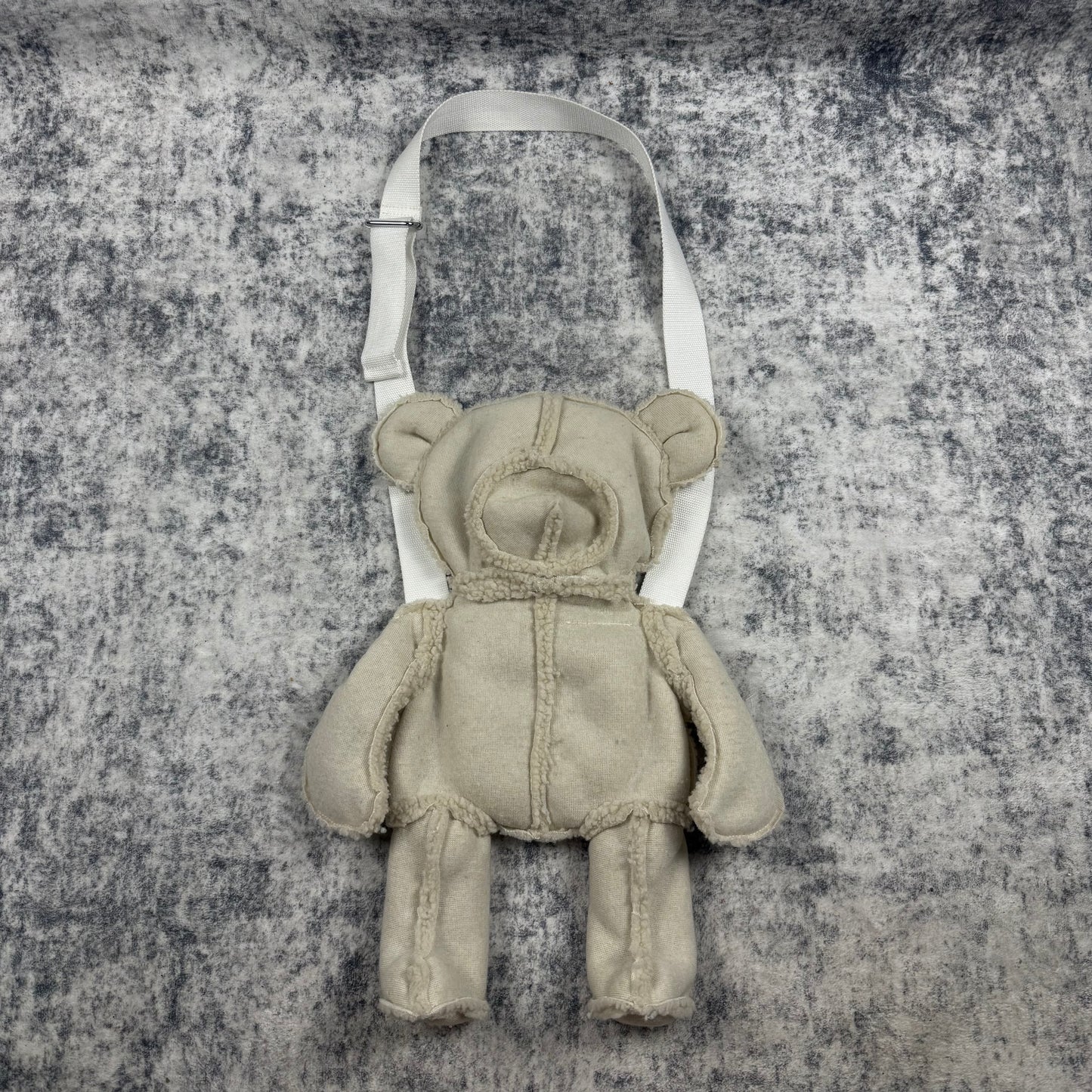 MM6 Maison Margiela Teddy Bear Faux Shearling Backpack Cream White
