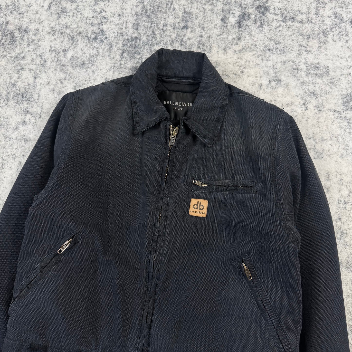 Balenciaga Workwear Distressed ‘Black’ Detroit Jacket