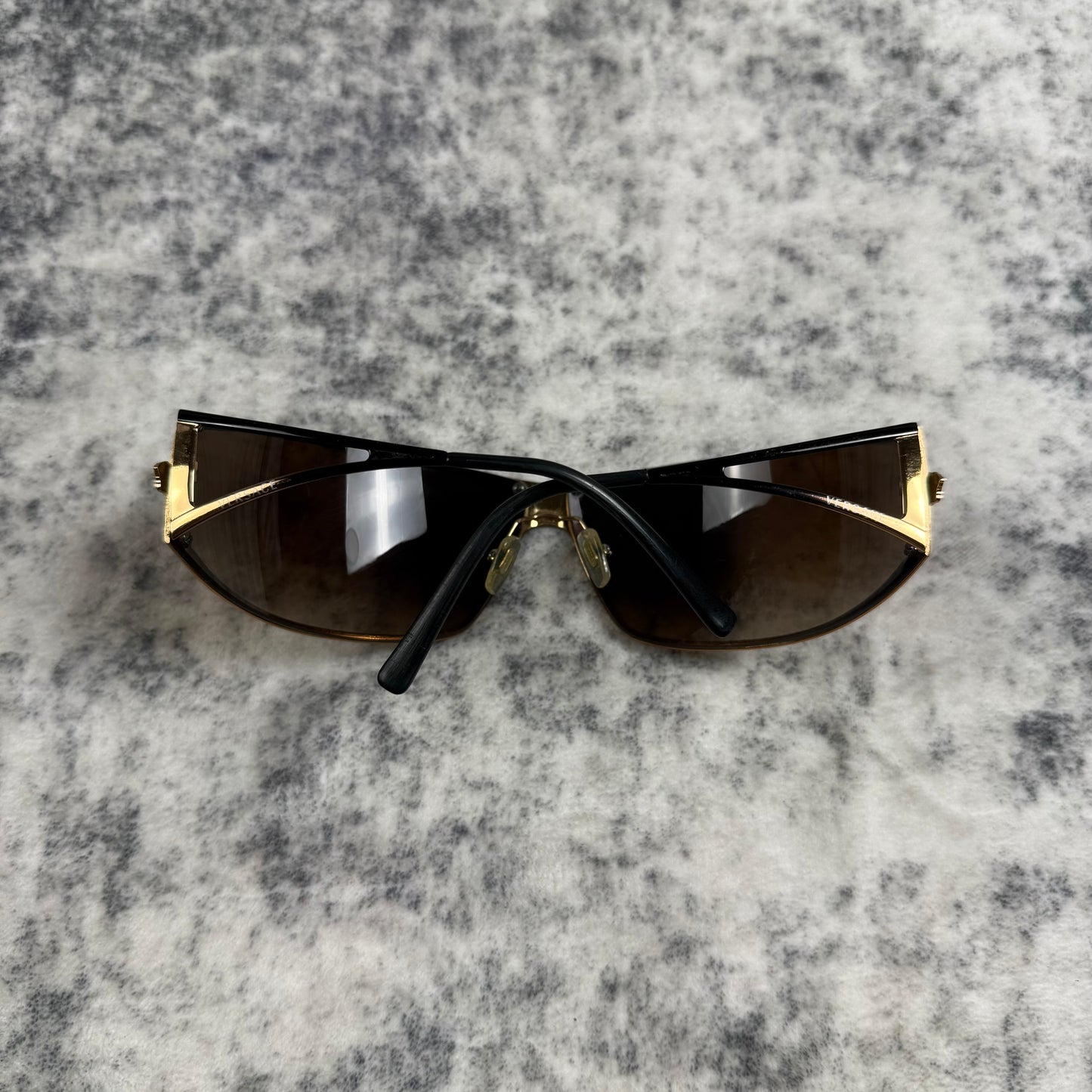 Vintage Versace Medusa Shield ‘Gold/Brown’ Sunglasses