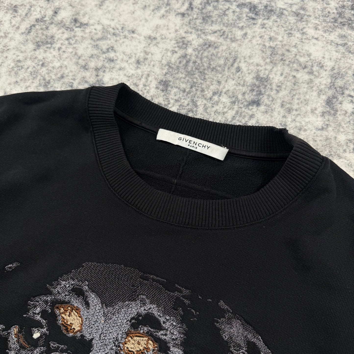 Givenchy FW15 Embroidered Rottweiler ʼBlack’ Distressed Sweatshirt