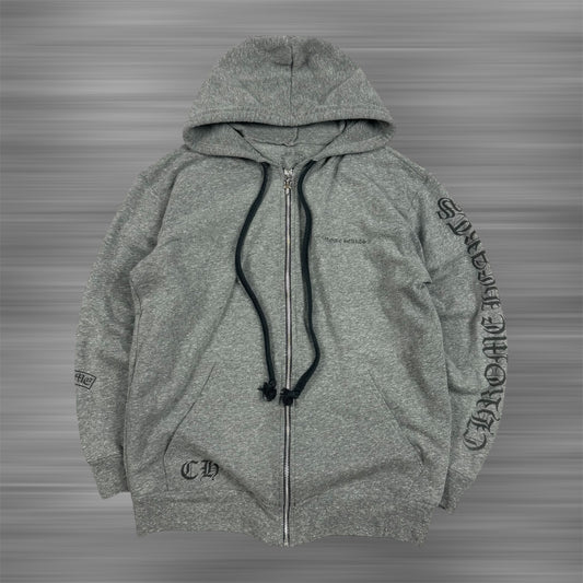 Chrome Hearts T-Bar F*** You Zip-Up Hoodie Heather Grey