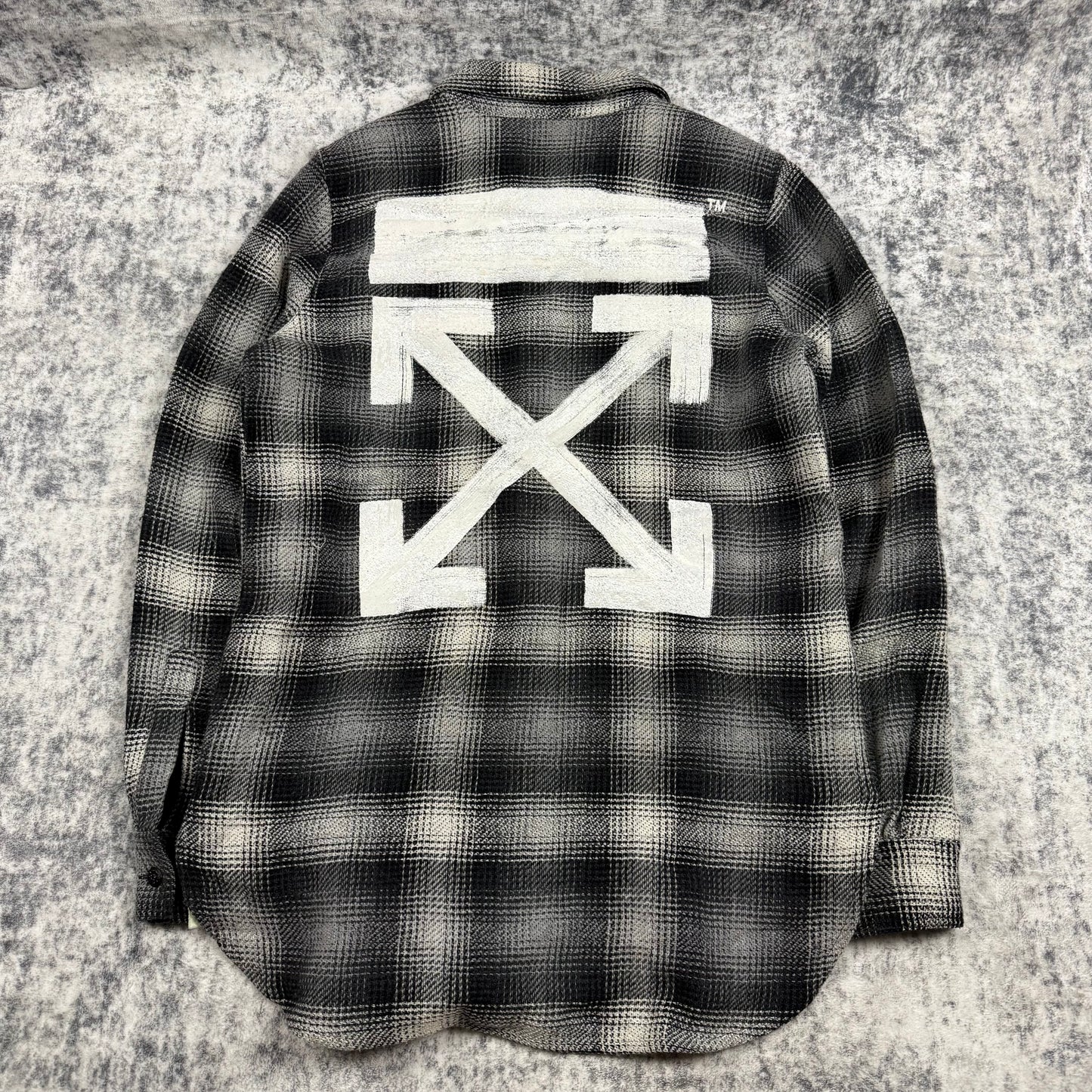 Off-White Outline Arrow Flannel Shirt Grey/Black