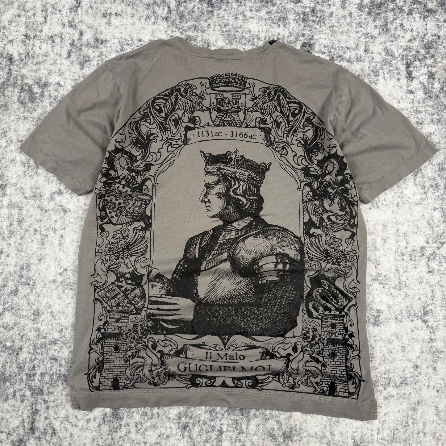 Dolce & Gabbana 2000s Monarchy King Grey T-Shirt