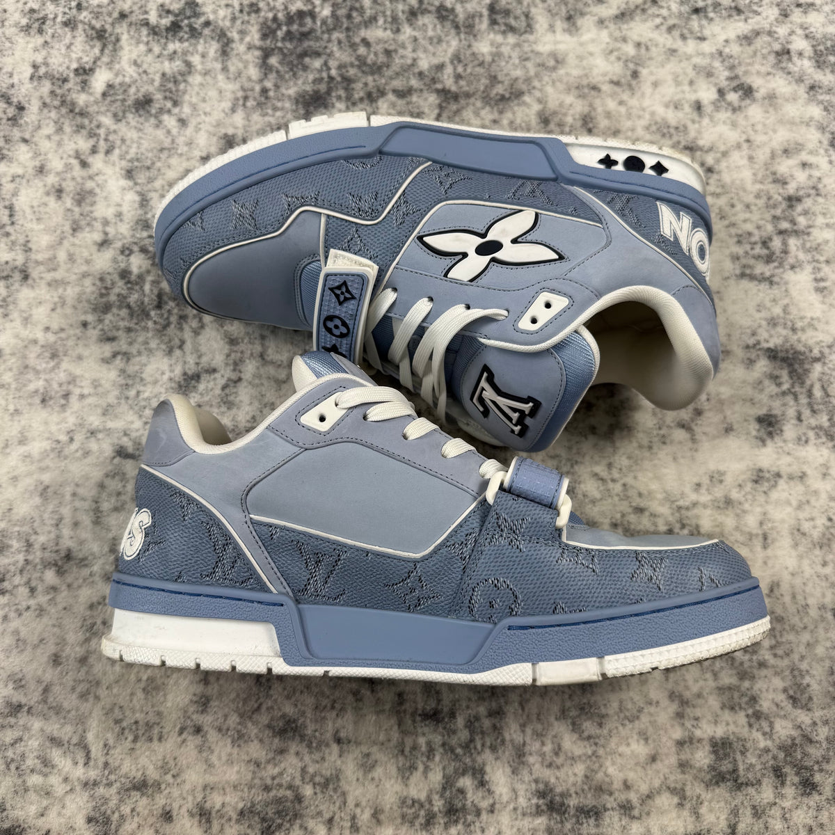 Louis Vuitton Sky Blue Strap Trainers Shoes