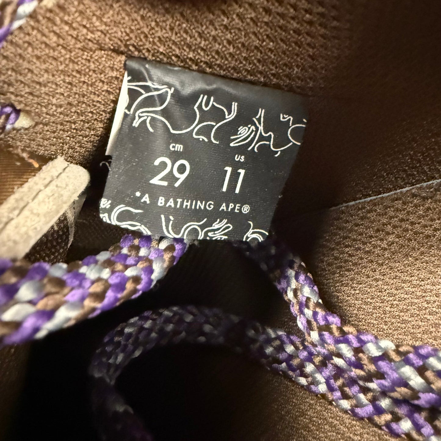 BAPE STA Low ‘Brown/Purple’ Leather Sneakers