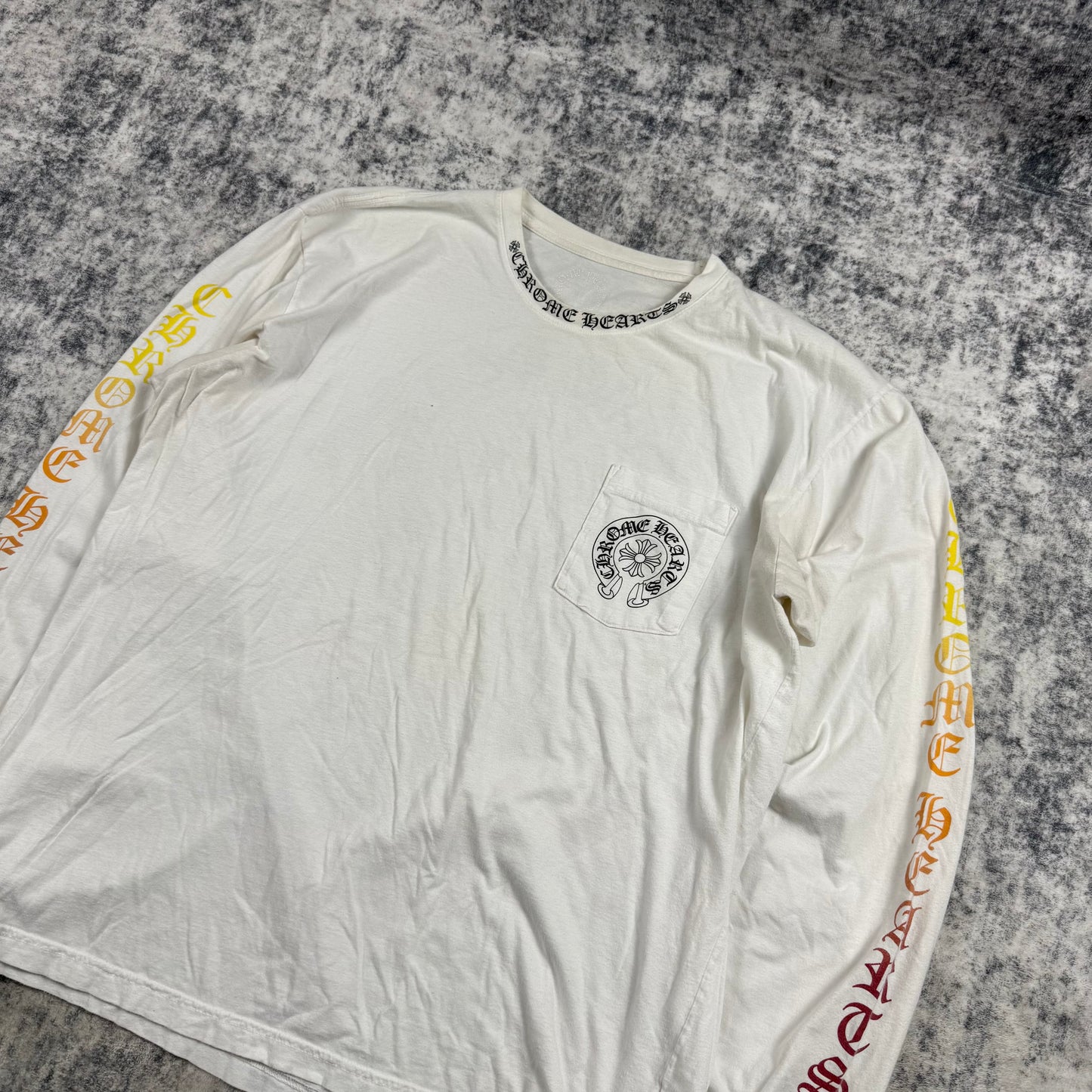 Chrome Hearts Horseshoe Rainbow Logo ‘White’ Long Sleeve