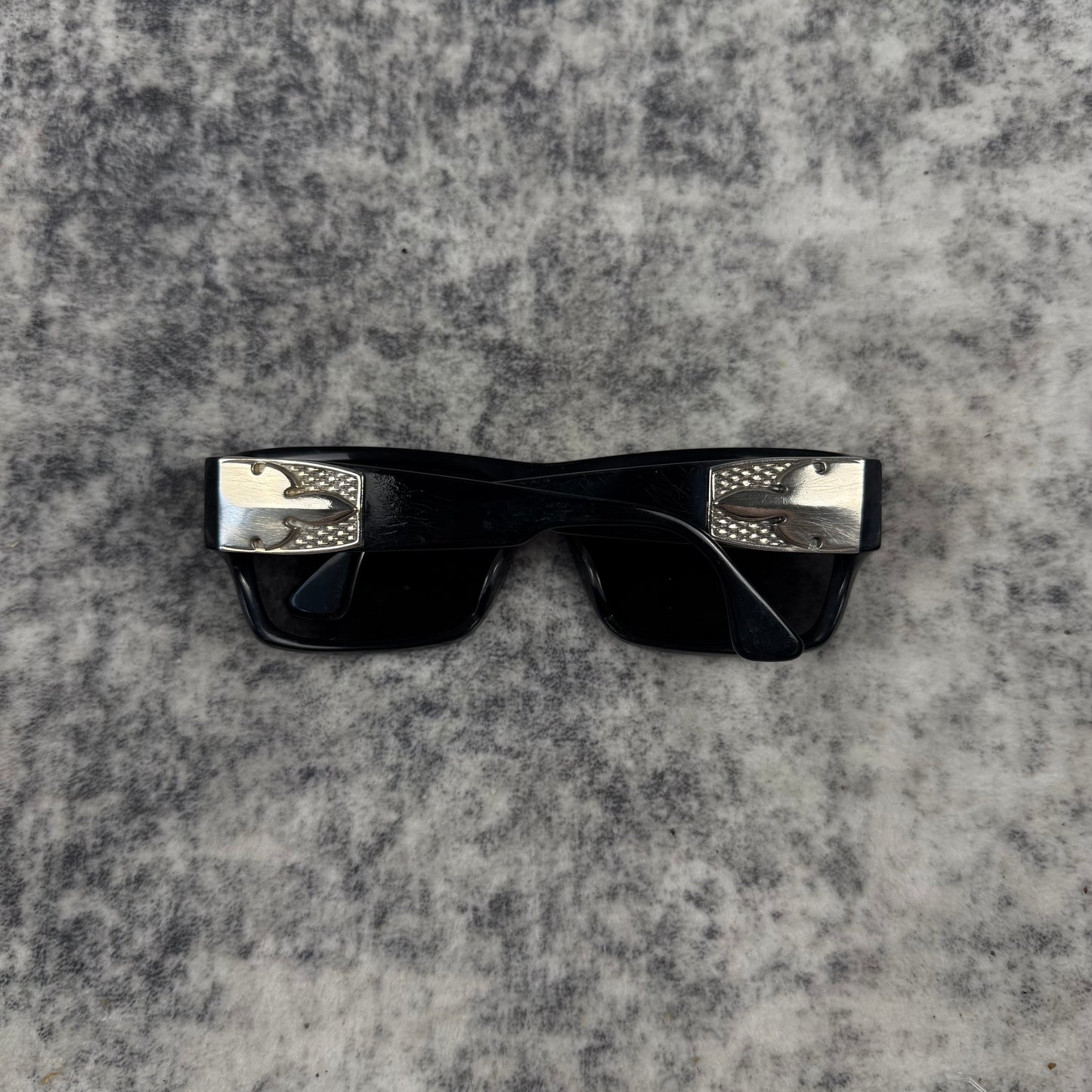 Chrome Hearts G-MONEY IV Black Silver Cross Shield Sunglasses