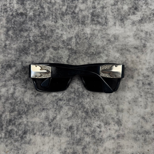 Chrome Hearts G-MONEY IV Black Silver Cross Shield Sunglasses