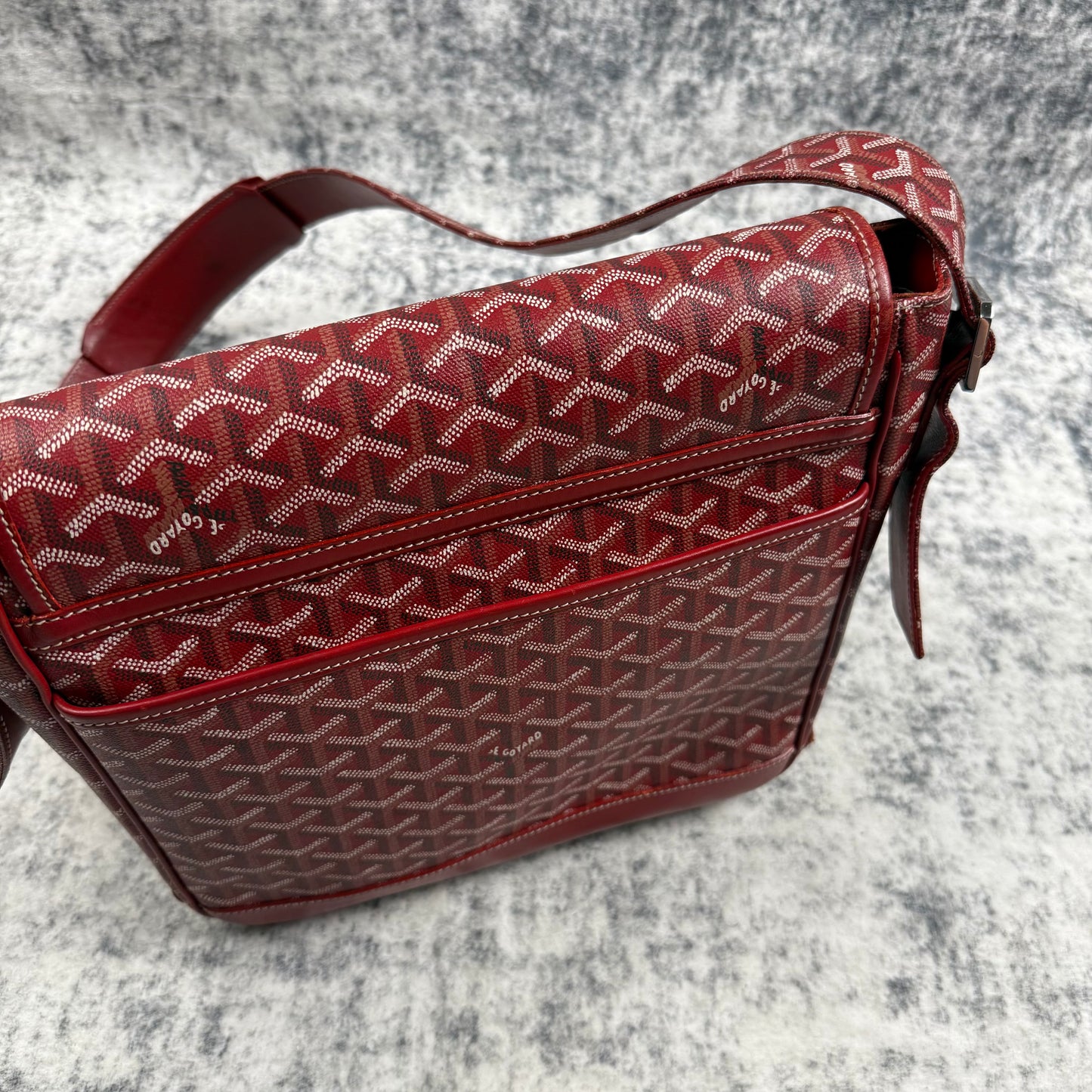 Goyard Grand Bleu MM Personalized “K” Crossbody Messenger Bag