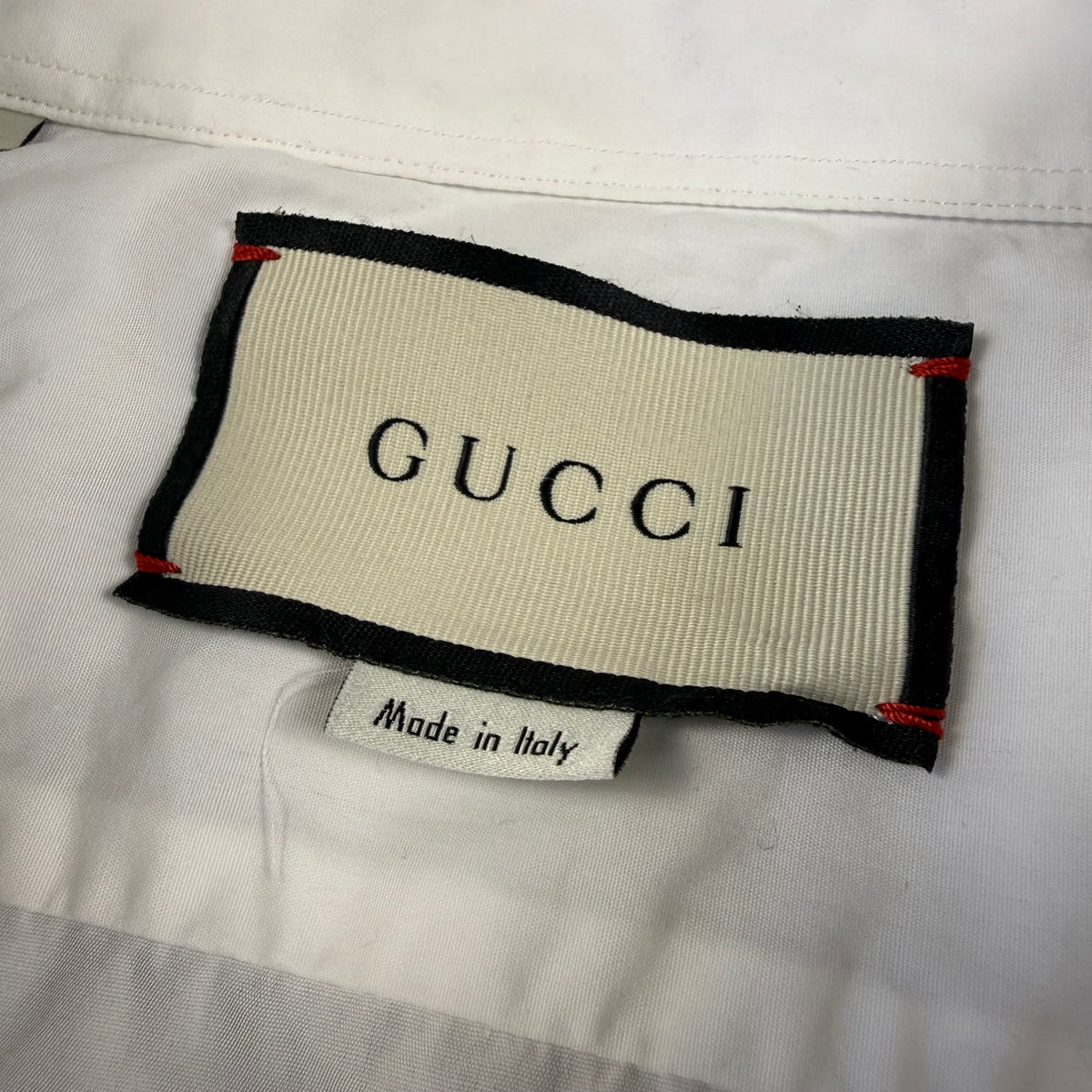Gucci Kingsnake Embroidered Collar ʼWhiteʼ Button Up Shirt