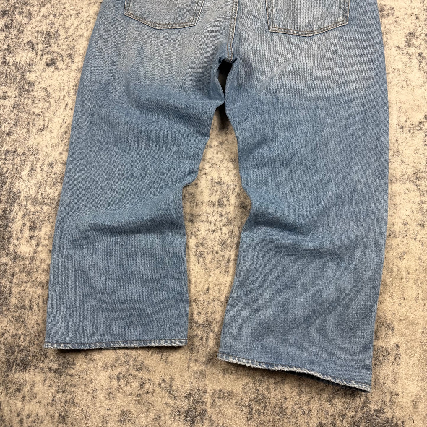 Acne Studios Wide-Leg Distressed Jeans In Light Blue Denim
