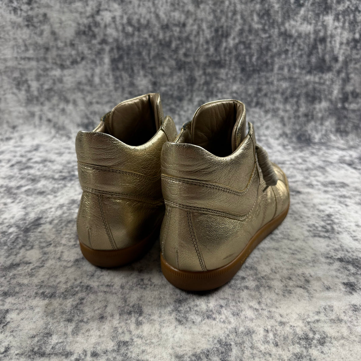 Dior Homme Hedi Slimane Era Metallic Gold Leather High Top Sneakers