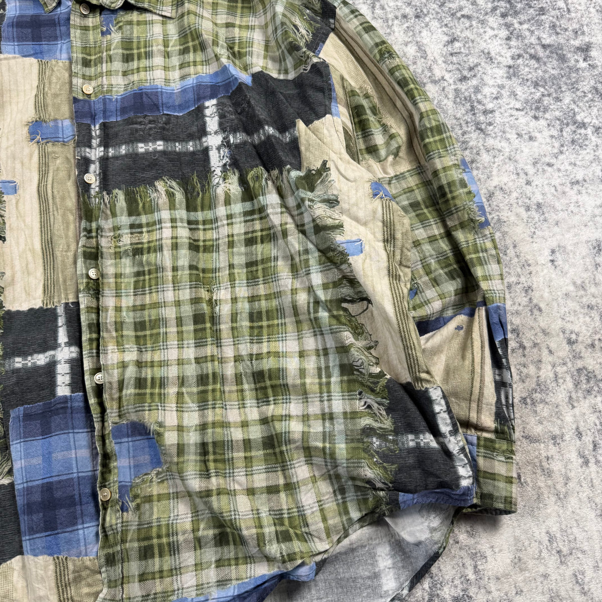 ACNE STUDIOS Cotton Patchwork Printed Button Up Shirt