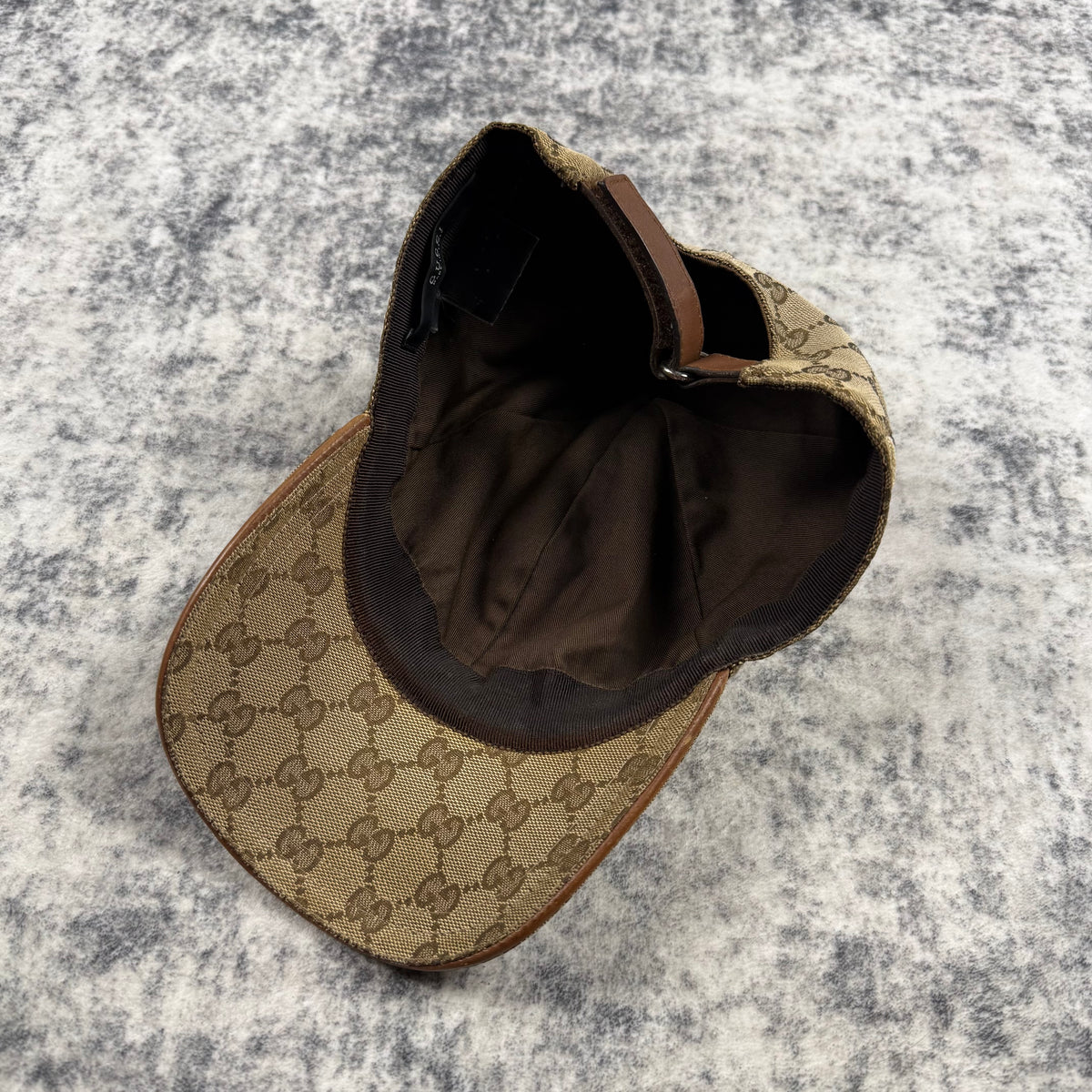 Gucci Vintage GG Monogram Web Stripe Baseball Cap