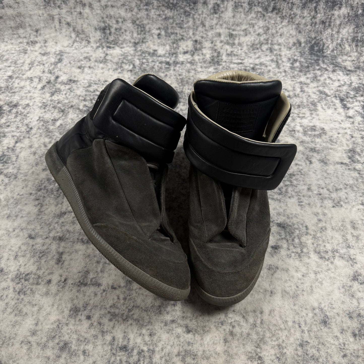Maison Margiela Future High Top Suede Black Two Tone Shoes