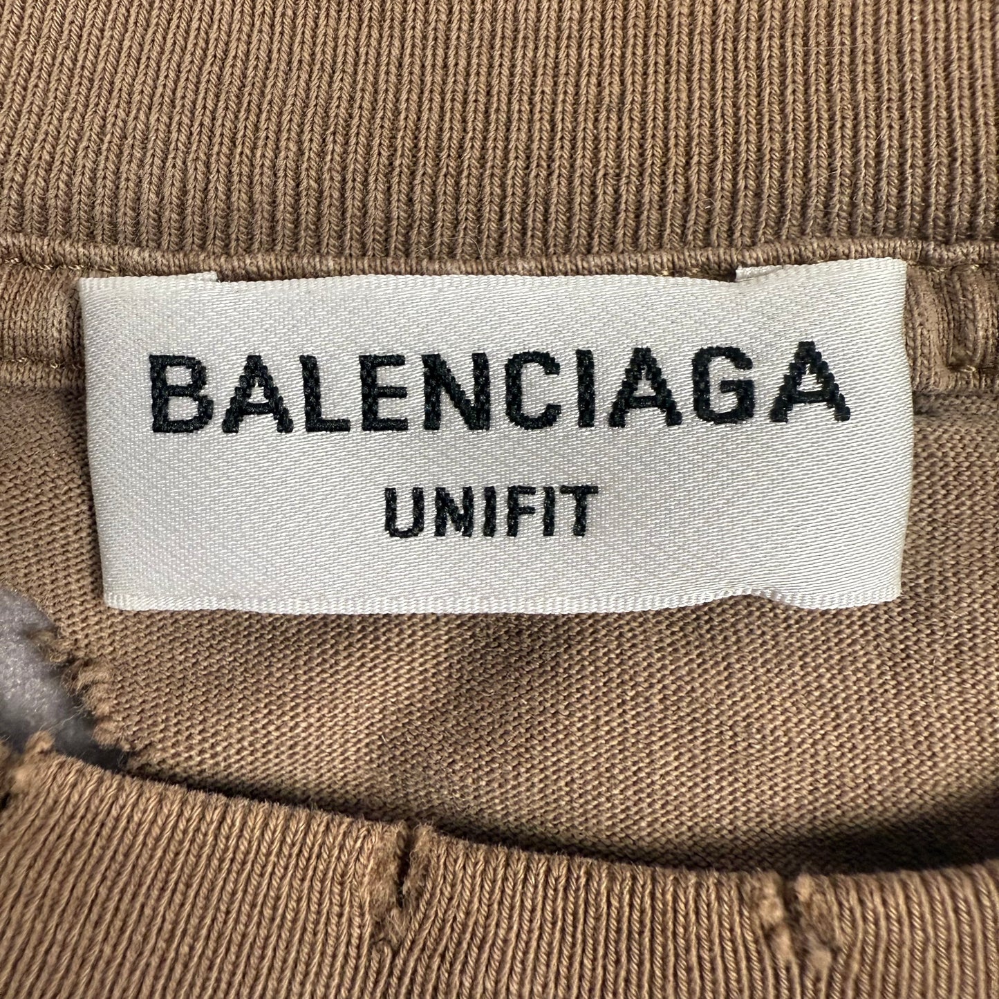 Balenciaga Distressed Logo Print ‘Brown’ T-Shirt