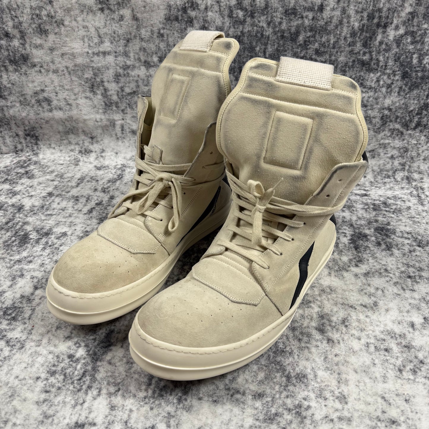Rick Owens ‘Black/Milk’ Suede Geobaskets
