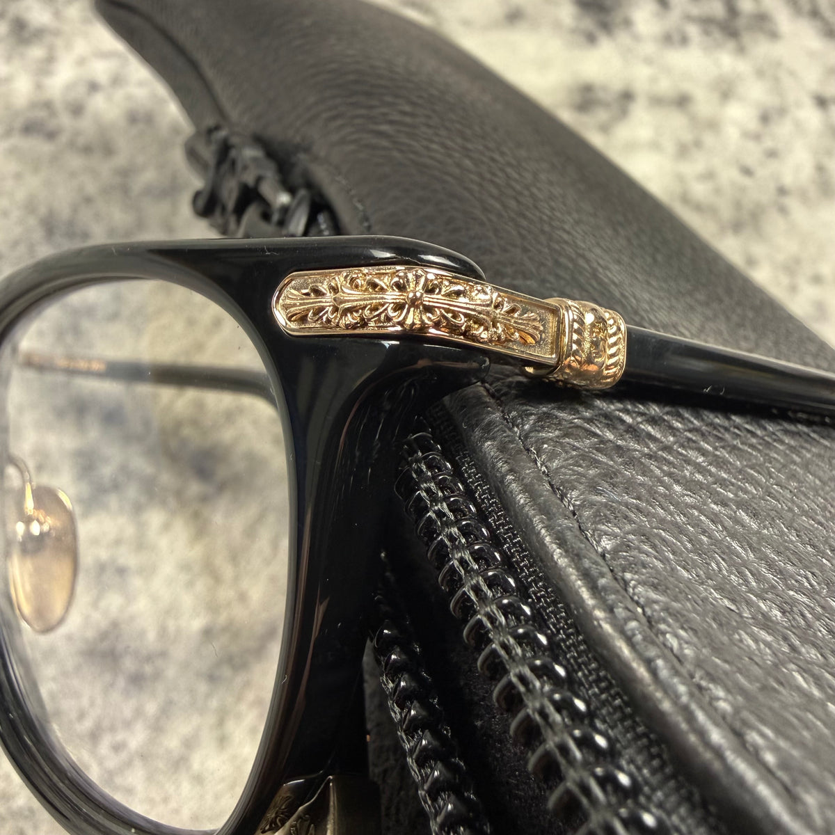 Chrome Hearts DARLIN Black Acetate & 18K Gold Glasses