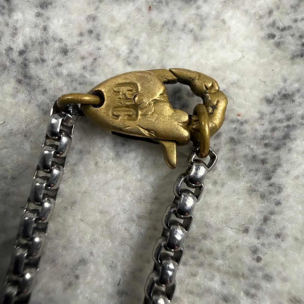 Clocks and Colours Brass Skull Medallion Necklace