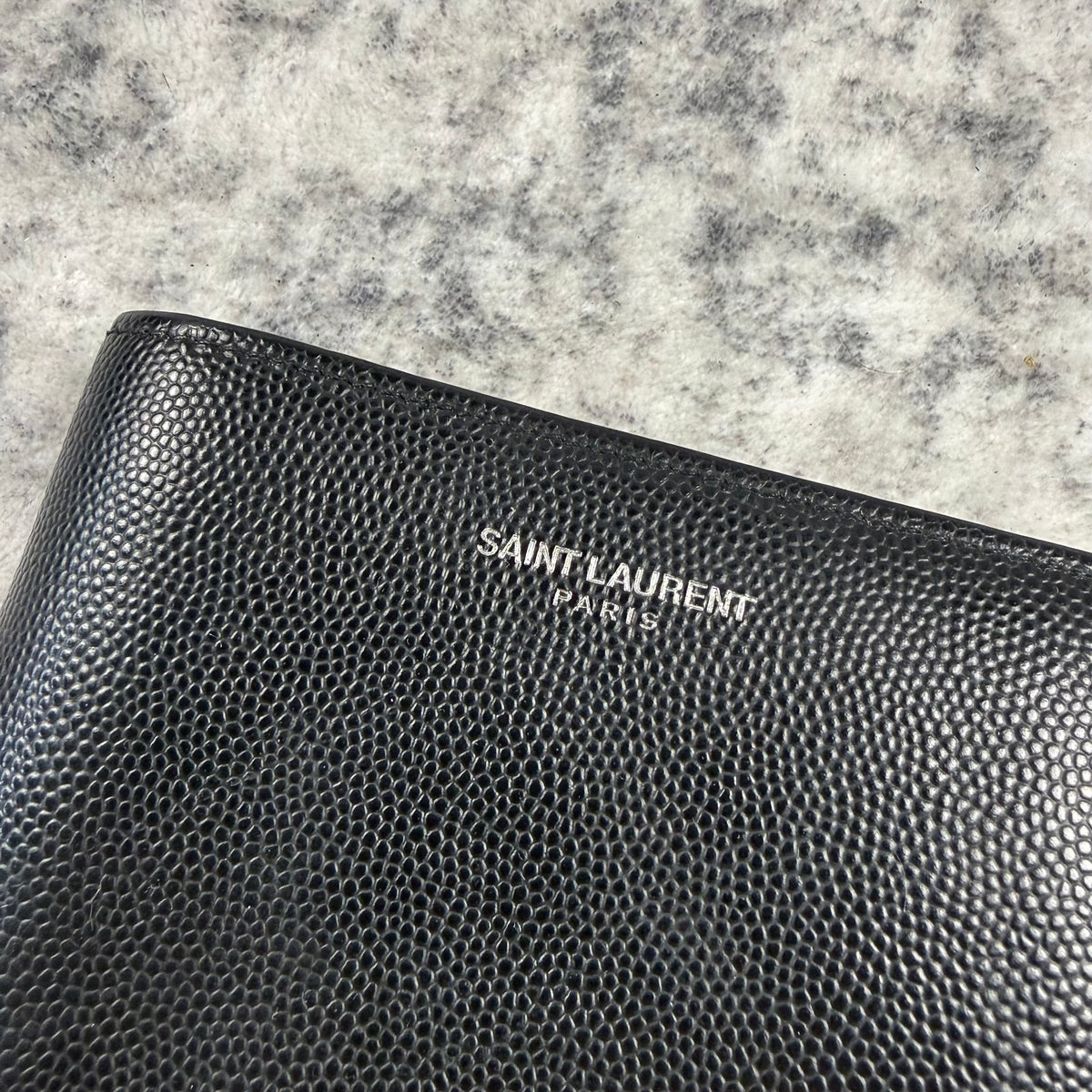 Saint Laurent Paris Black Grain de Poudre Leather Bifold Wallet