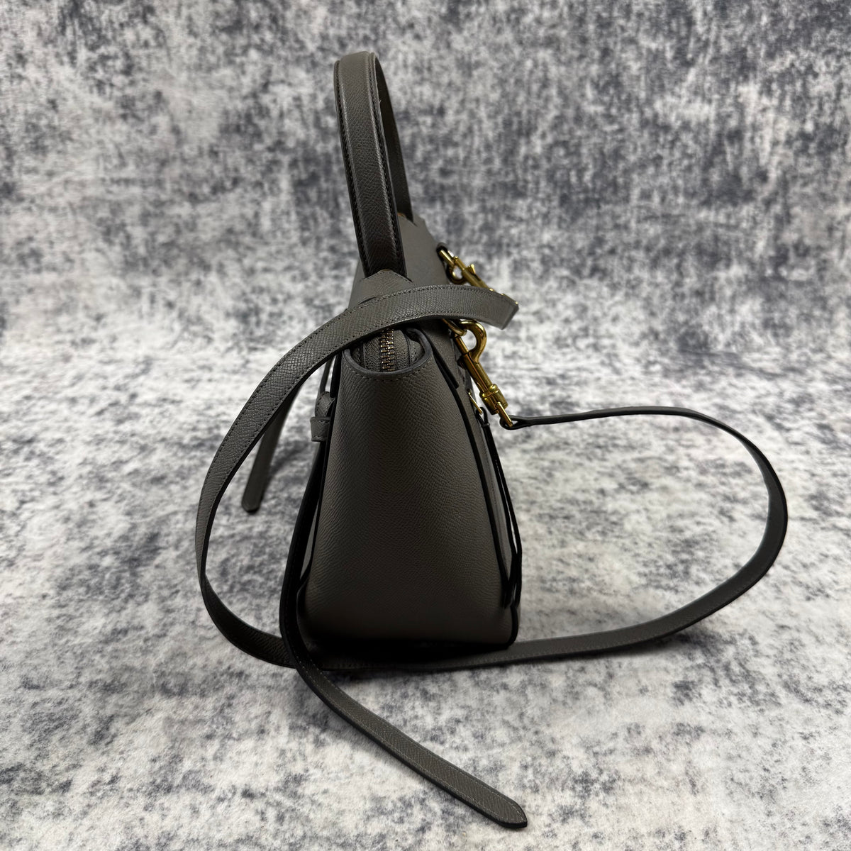 Celine Micro Belt Bag in Grey Grained Calfskin