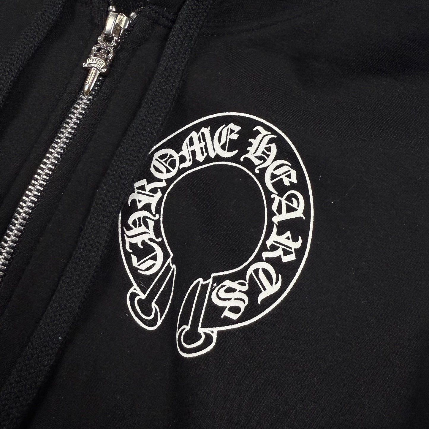 Chrome Hearts Thermal Horseshoe Logo Cropped ‘Black’ Zip Hoodie