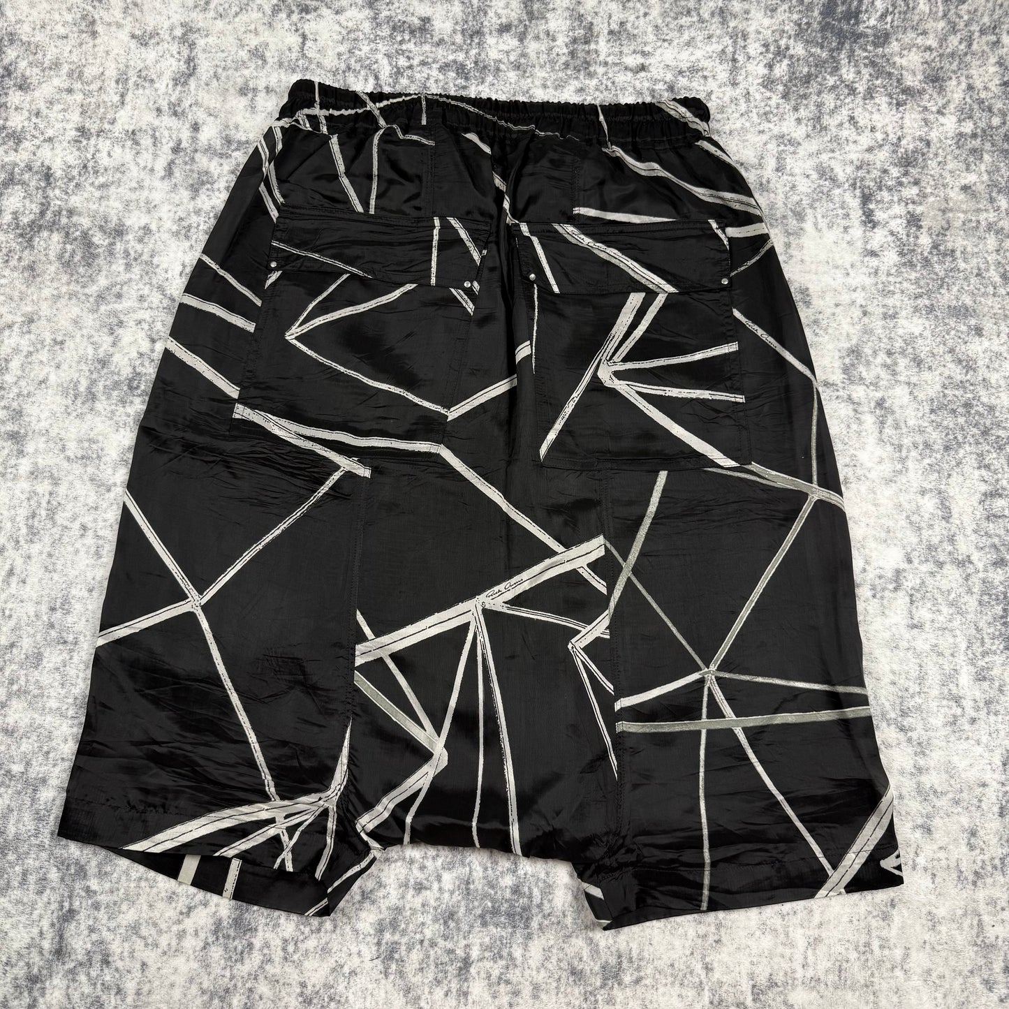 Rick Owens SS22 FOGACHINE Drawcord All-Over Print Shorts