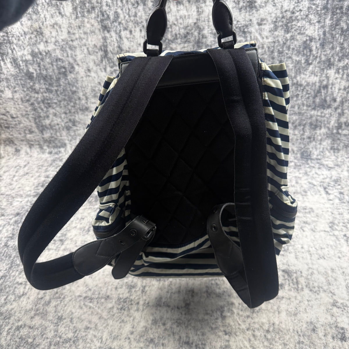Burberry Striped Knight Embroidered Nylon Backpack