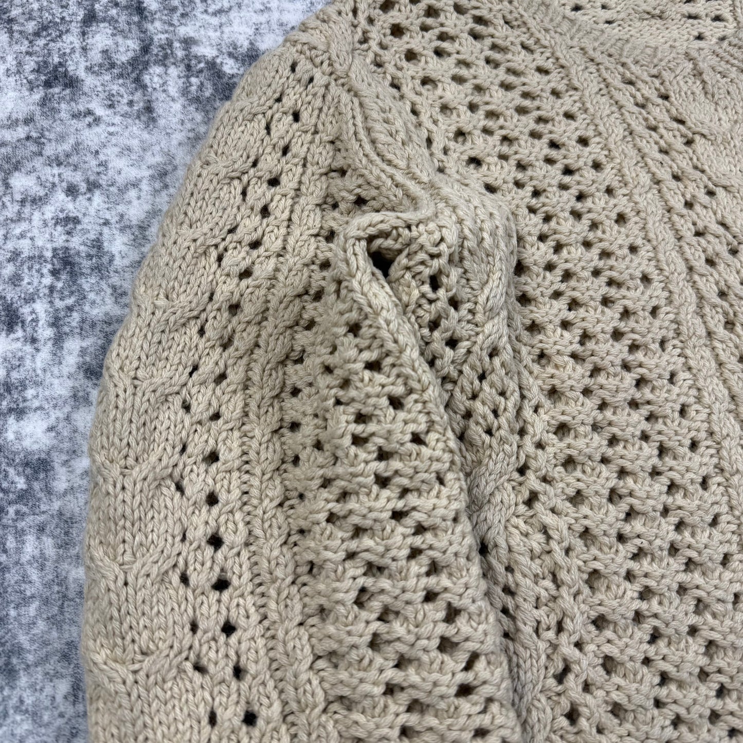 Yohji Yamamoto Fisherman Cable Knit Wool ‘Beige’ Sweater